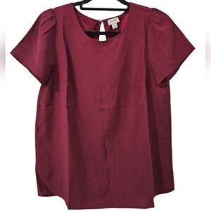 NWT J.Crew Factory Short-Sleeve Crepe Top Size S